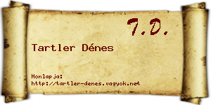 Tartler Dénes névjegykártya