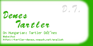 denes tartler business card